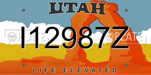 I12987Z Utah License Plate