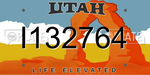 I132764 Utah License Plate