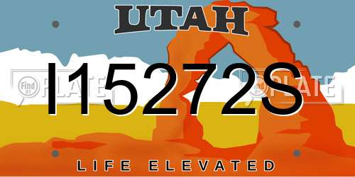 I15272S Utah License Plate
