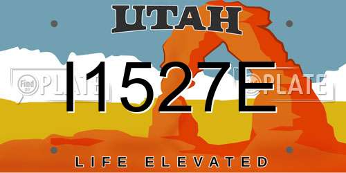 I1527E Utah License Plate