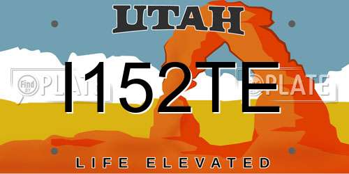 I152TE Utah License Plate
