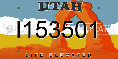 I153501 Utah License Plate