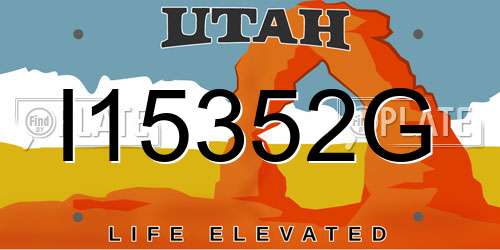 I15352G Utah License Plate