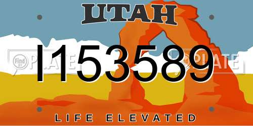 I153589 Utah License Plate