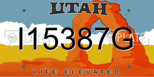 I15387G Utah License Plate