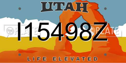 I15498Z Utah License Plate