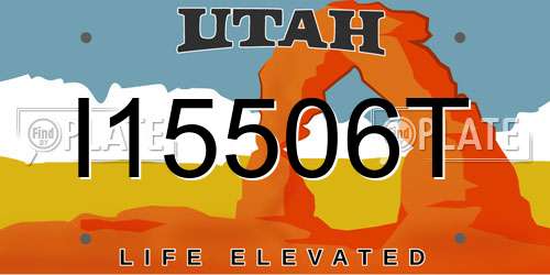I15506T Utah License Plate