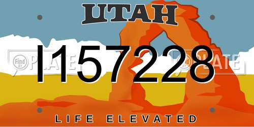 I157228 Utah License Plate