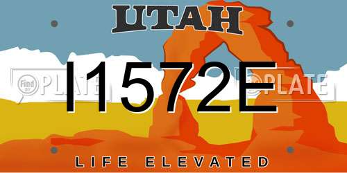 I1572E Utah License Plate