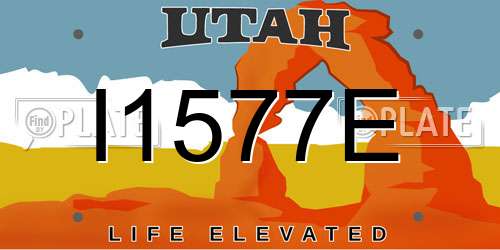 I1577E Utah License Plate