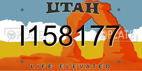I158177 Utah License Plate