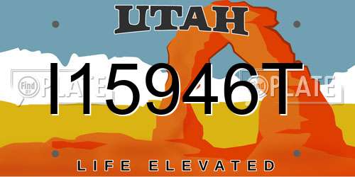 I15946T Utah License Plate