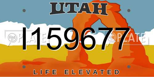 I159677 Utah License Plate