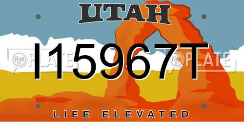 I15967T Utah License Plate