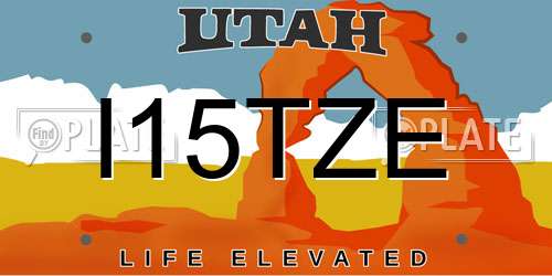 I15TZE Utah License Plate