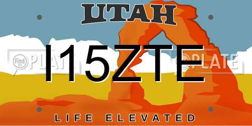 I15ZTE Utah License Plate