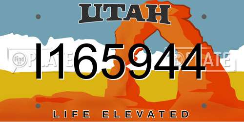 I165944 Utah License Plate