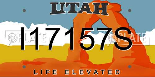 I17157S Utah License Plate