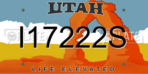 I17222S Utah License Plate