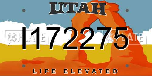 I172275 Utah License Plate