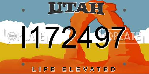 I172497 Utah License Plate