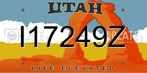 I17249Z Utah License Plate