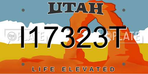 I17323T Utah License Plate