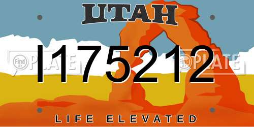 I175212 Utah License Plate