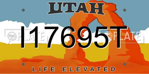 I17695T Utah License Plate
