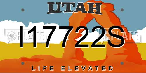 I17722S Utah License Plate
