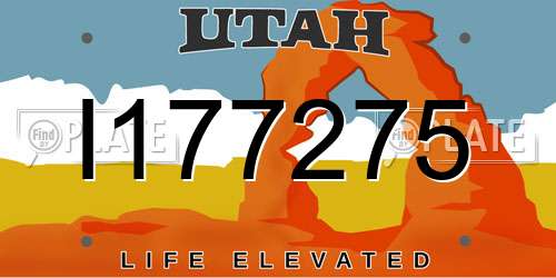 I177275 Utah License Plate