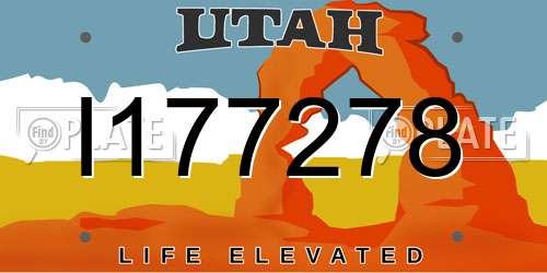 I177278 Utah License Plate