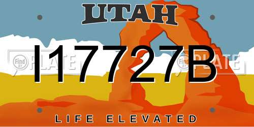 I17727B Utah License Plate