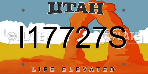 I17727S Utah License Plate