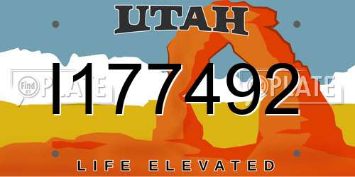 I177492 Utah License Plate