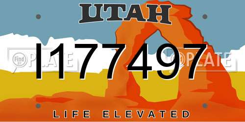 I177497 Utah License Plate
