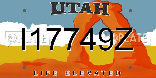 I17749Z Utah License Plate