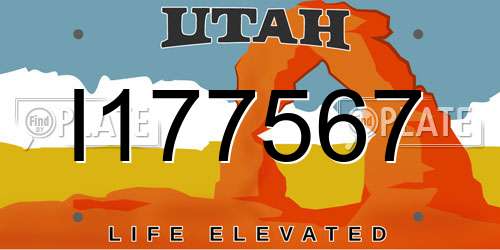 I177567 Utah License Plate
