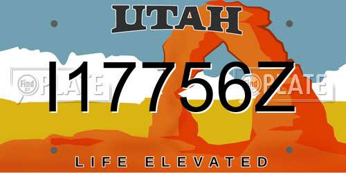 I17756Z Utah License Plate