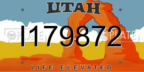 I179872 Utah License Plate