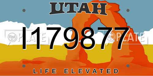 I179877 Utah License Plate