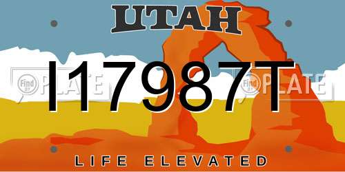 I17987T Utah License Plate