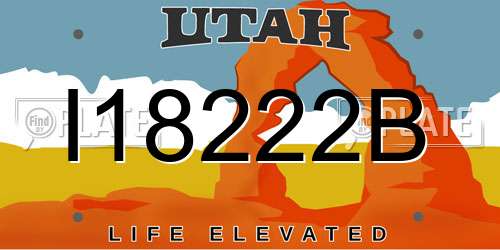 I18222B Utah License Plate