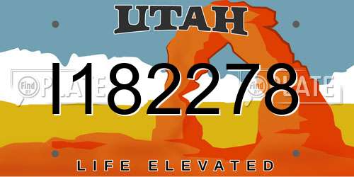 I182278 Utah License Plate