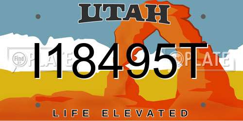 I18495T Utah License Plate