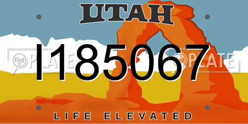 I185067 Utah License Plate