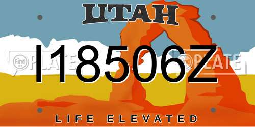 I18506Z Utah License Plate
