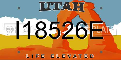 I18526E Utah License Plate