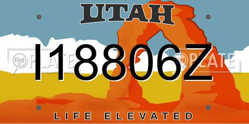 I18806Z Utah License Plate