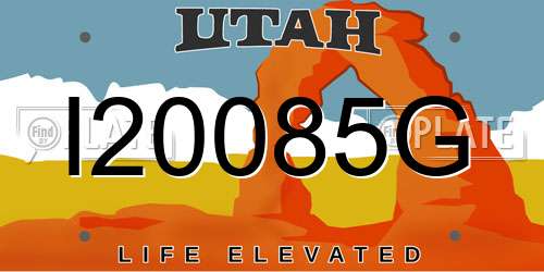 I20085G Utah License Plate